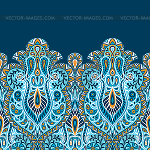 Indian ethnic seamless birder with ornament - vector EPS clipart