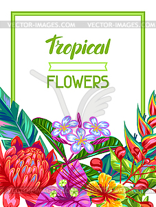 Invitation card with Thailand flowers. Tropical - vector clipart / vector image