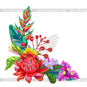 Decorative object with Thailand flowers. Tropical - vector clipart