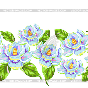 Seamless pattern with magnolia flowers. Bright - vector image