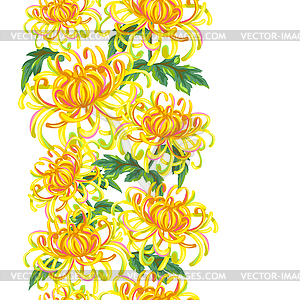 Seamless pattern with chrysanthemum flowers. - vector image