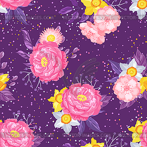 Seamless pattern with decorative delicate flowers. - vector clip art