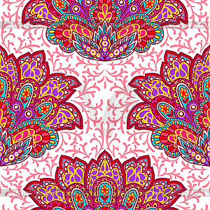 Indian ethnic seamless pattern with ornament - vector clip art