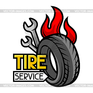 Tire service business . Repair concept for - vector EPS clipart