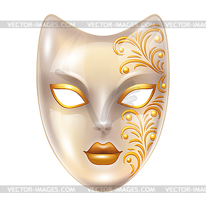 Carnival venetian masks decorated with golden - vector clipart