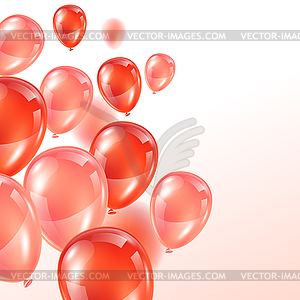 Background with pink and red glossy balloons - vector clipart