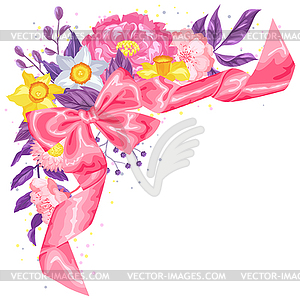 Decorative element with delicate flowers. Object fo - vector image