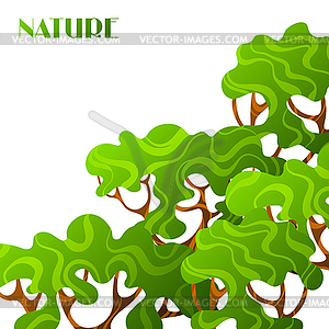 Background with abstract stylized trees. Natural - vector image