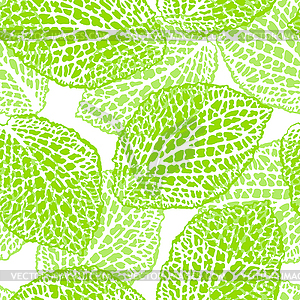 Seamless pattern with decorative leaves. Natural - vector clip art