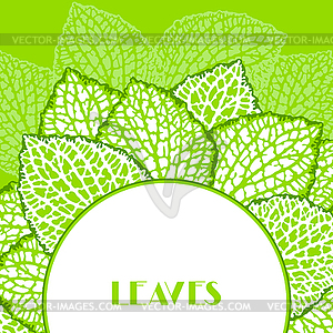 Background with decorative leaves. Natural detailed - vector image