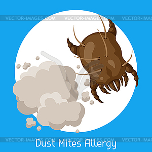 Dust mites allergy. for medical websites advertisin - vector image