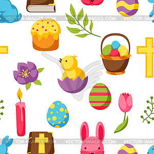 Happy Easter бесшовные модели с декоративными - векторный графический клипарт