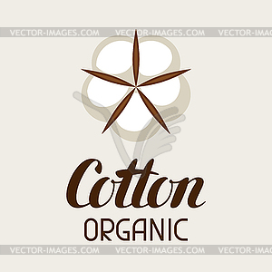 Cotton label. Emblem for clothing and production - vector clip art