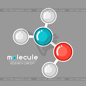 Molecular structure emblem. Research concept in fla - vector image