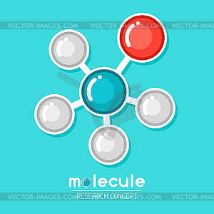 Molecular structure emblem. Research concept in fla - vector clipart