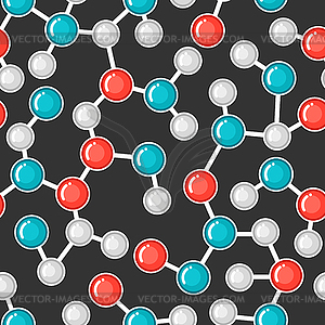 Seamless pattern with molecular structure. - vector clipart