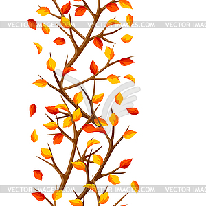 Autumn seamless pattern with branches of tree and - vector image