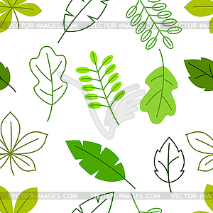 Seamless floral pattern with stylized green - vector clipart