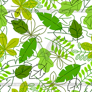 Seamless floral pattern with stylized green - vector image