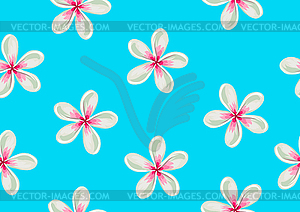 Seamless pattern with plumeria flowers. Decorative - vector image
