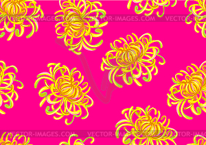 Seamless pattern with chrysanthemum flowers. - vector image