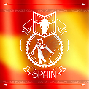 Traditional spanish corrida. Spain background desig - vector image
