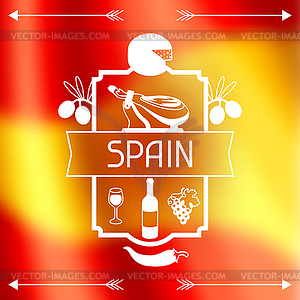 Traditional spanish food. Spain background design o - vector clipart