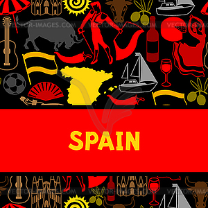 Spain background design. Spanish traditional symbol - vector image