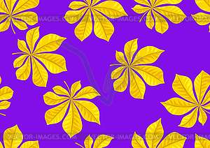 Seamless pattern with chestnut leaves. Decorative - vector clipart