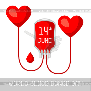 14t June world blood donor day. Medical and - vector image