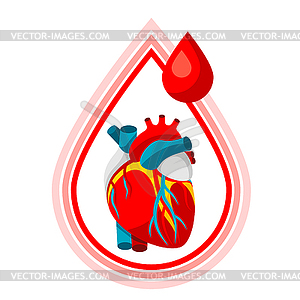 Donate blood. Medical and healthcare ihuman heart - vector clipart