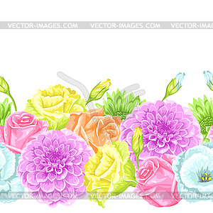 Seamless pattern with decorative delicate flowers. - color vector clipart