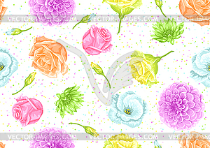 Seamless pattern with decorative delicate flowers. - vector image