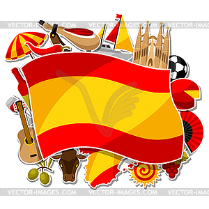 Spain background design. Spanish traditional sticke - vector clipart