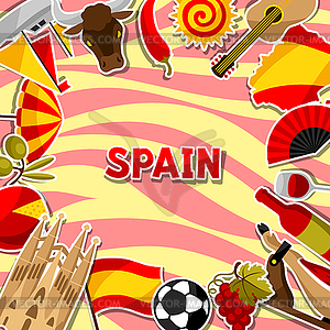 Spain background design. Spanish traditional sticke - vector image