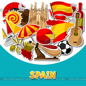 Spain background design. Spanish traditional sticke - vector clipart