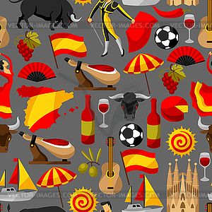 Испания бесшовные модели. Испанский традиционный - иллюстрация в векторном формате