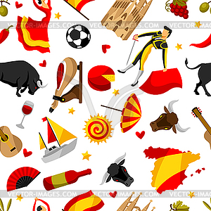 Spain seamless pattern. Spanish traditional - vector clip art