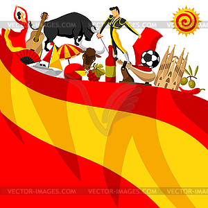 Spain background design. Spanish traditional symbol - vector image