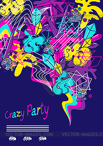 Trendy colorful background crazy party. Abstract - vector clip art