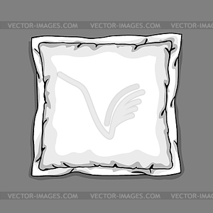 Bed pillow template on gray background. Sketch - vector image