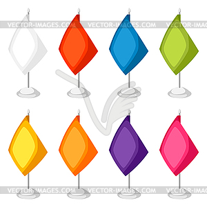 Colored flags templates. Set of promotional gifts - vector clipart