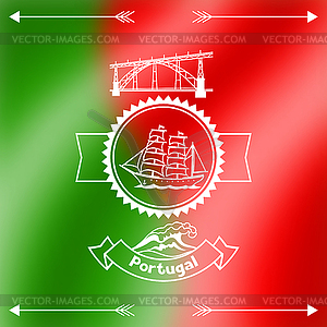 Португалия фона дизайн. Португальский национальный - векторный эскиз