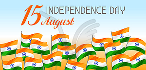 India Independence Day banner. Celebration 15 th - vector clip art