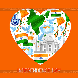 India Independence Day greeting card. Celebration 1 - vector clipart