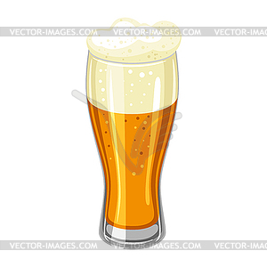 Glass with light beer and froth. for Oktoberfest - stock vector clipart