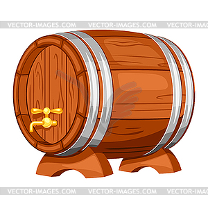 Beer wooden barrel. for Oktoberfest - vector clipart