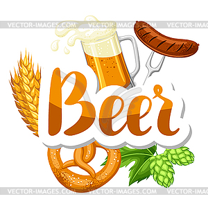 Oktoberfest beer festival. or poster for feast - vector clipart