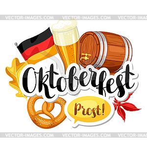 Oktoberfest beer festival. or poster for feast - vector clipart