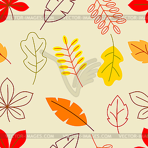 Бесшовный цветочный узор со стилизованной осенью - векторный графический клипарт